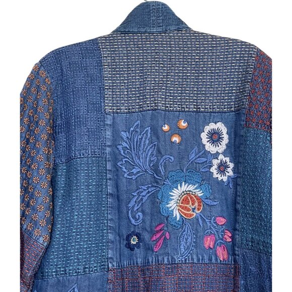 Johnny Was Jacket Womens Size Medium M Didiana Patchwork Kimono Embroidered $550 - Picture 5 of 11